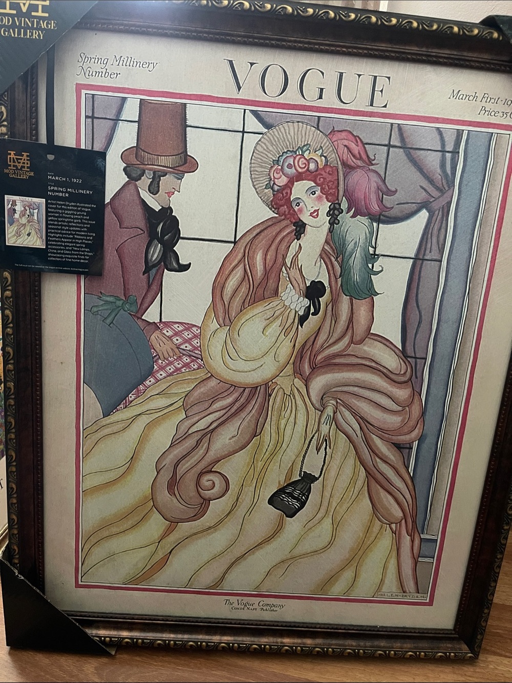 Vintage Vogue Home Art Print - Cream, Pink & Teal Accents